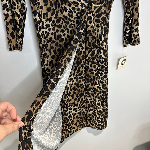 ANNE KLEIN Wrap Cheetah Dress, Long Sleeve, Size 10, Retails $99, New with tags - Picture 3 of 9